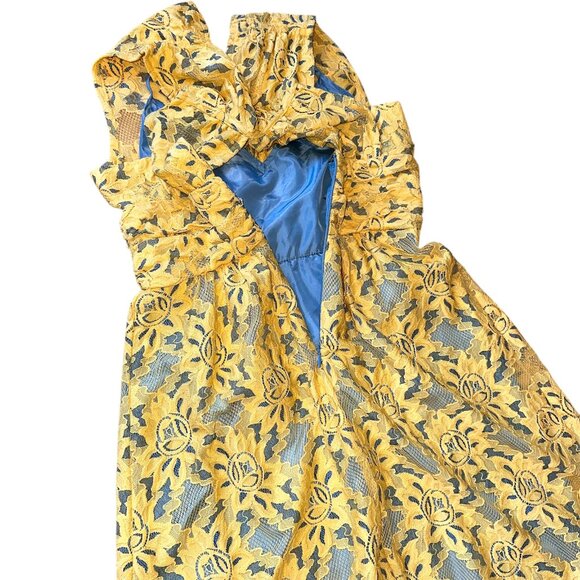 Plenty by Tracy Reese niki dress in garden trellis yellow & blue - Picture 8 of 8